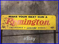 Vintage Remington Rifles Store Display & Rack Antique Original Gun Sign RARE