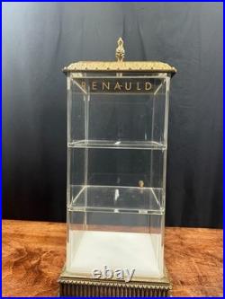 Vintage Renauld Sunglasses Table Top Brass & Glass Store Display Case