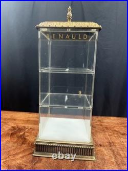 Vintage Renauld Sunglasses Table Top Brass & Glass Store Display Case