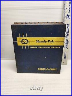 Vintage Resist O Chest Carbon Comp Resistor Cabinet Box Metal Shop Display