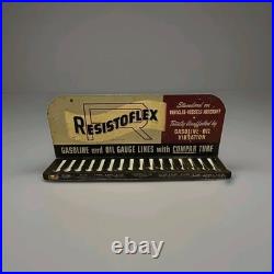 Vintage Resistoflex Gasoline Oil Lines Advertising Store Display Rack Sign