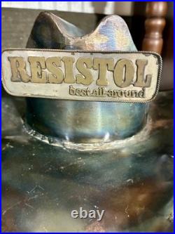 Vintage Resistol-branded steel mercantile display rack, 1970s