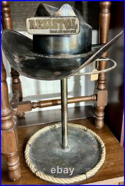 Vintage Resistol-branded steel mercantile display rack, 1970s