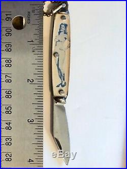 Vintage Risqué Girlie Pinup Keychain Mini Knives Ideal Midget Store Display Rare