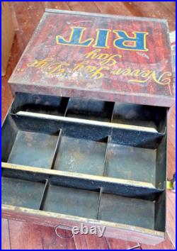 Vintage Rit Dye General Country Store Advertising Display Cabinet With Drawers
