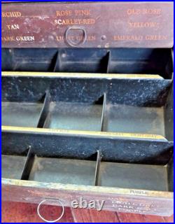 Vintage Rit Dye General Country Store Advertising Display Cabinet With Drawers