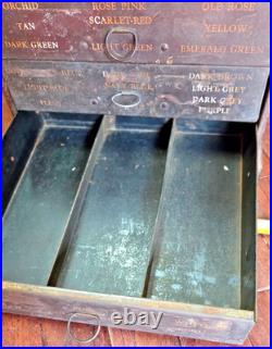 Vintage Rit Dye General Country Store Advertising Display Cabinet With Drawers