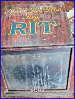 Vintage Rit Dye General Country Store Advertising Display Cabinet With Drawers
