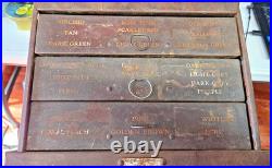 Vintage Rit Dye General Country Store Advertising Display Cabinet With Drawers