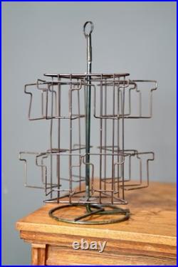 Vintage Rotating Store Counter Display Rack Postcards Card Catalog Metal Stand