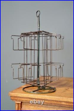Vintage Rotating Store Counter Display Rack Postcards Card Catalog Metal Stand