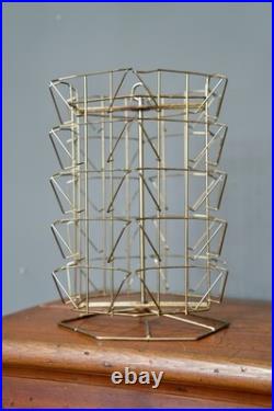 Vintage Rotating Store Counter Display Rack Postcards Card Catalog Metal Stand