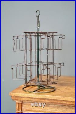 Vintage Rotating Store Counter Display Rack Postcards Card Catalog Metal Stand