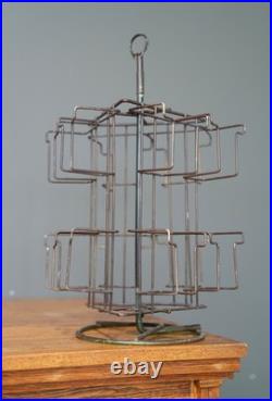 Vintage Rotating Store Counter Display Rack Postcards Card Catalog Metal Stand