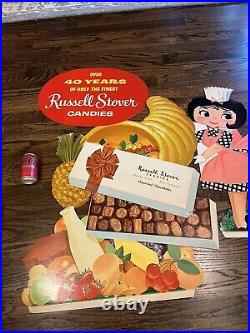 Vintage Russell Stover Candy Thanksgiving Die Cut Store Display RARE