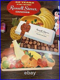 Vintage Russell Stover Candy Thanksgiving Die Cut Store Display RARE
