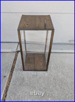 Vintage Rustic Oak Wood Clear Acrylic Store Display Case Countertop Showcase T75