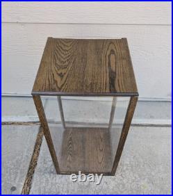 Vintage Rustic Oak Wood Clear Acrylic Store Display Case Countertop Showcase T75