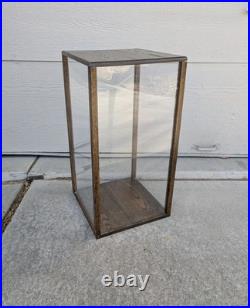 Vintage Rustic Oak Wood Clear Acrylic Store Display Case Countertop Showcase T75