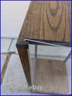 Vintage Rustic Oak Wood Clear Acrylic Store Display Case Countertop Showcase T75