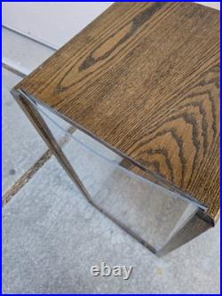 Vintage Rustic Oak Wood Clear Acrylic Store Display Case Countertop Showcase T75