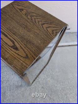 Vintage Rustic Oak Wood Clear Acrylic Store Display Case Countertop Showcase T75