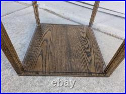 Vintage Rustic Oak Wood Clear Acrylic Store Display Case Countertop Showcase T75