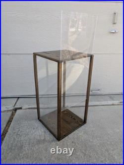 Vintage Rustic Oak Wood Clear Acrylic Store Display Case Countertop Showcase T75