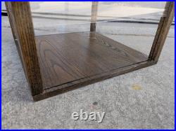Vintage Rustic Oak Wood Clear Acrylic Store Display Case Countertop Showcase T75