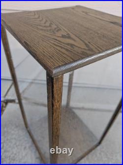 Vintage Rustic Oak Wood Clear Acrylic Store Display Case Countertop Showcase T75