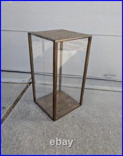 Vintage Rustic Oak Wood Clear Acrylic Store Display Case Countertop Showcase T75