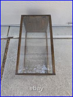 Vintage Rustic Oak Wood Clear Acrylic Store Display Case Countertop Showcase T75