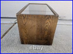 Vintage Rustic Oak Wood Clear Acrylic Store Display Case Countertop Showcase T75