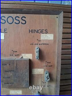 Vintage SOSS Invisible Hinges Salesman Sample Display Board- Detroit, Mich