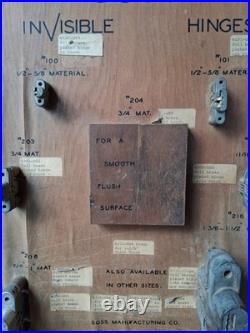 Vintage SOSS Invisible Hinges Salesman Sample Display Board- Detroit, Mich