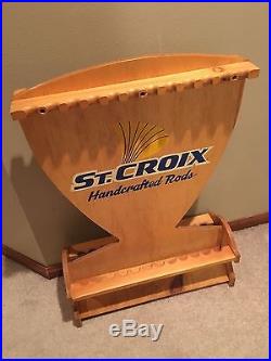 Vintage ST. CROIX Fishing Rod Store Display Maple Rack 24 Rods HANDCRAFTED RODS