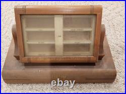 Vintage SWANK Store Dealer Display Case Wood Glass Cufflink Collar