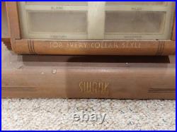Vintage SWANK Store Dealer Display Case Wood Glass Cufflink Collar