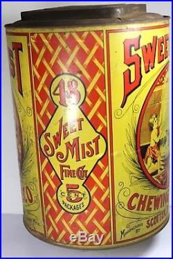 Vintage SWEET MIST Tobacco Tin Chewing Tobacco General Store Counter Top Display