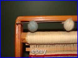 Vintage Salesman Sample Mosque persian Wool Rug Wooden Tabletop Loom