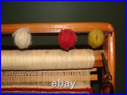 Vintage Salesman Sample Mosque persian Wool Rug Wooden Tabletop Loom