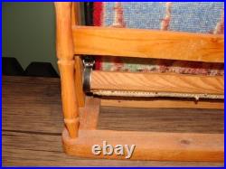 Vintage Salesman Sample Mosque persian Wool Rug Wooden Tabletop Loom