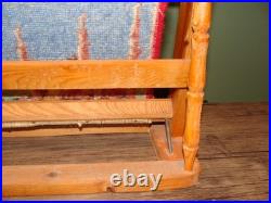 Vintage Salesman Sample Mosque persian Wool Rug Wooden Tabletop Loom