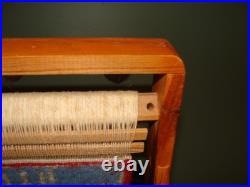 Vintage Salesman Sample Mosque persian Wool Rug Wooden Tabletop Loom