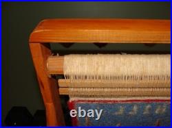 Vintage Salesman Sample Mosque persian Wool Rug Wooden Tabletop Loom