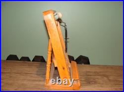 Vintage Salesman Sample Mosque persian Wool Rug Wooden Tabletop Loom