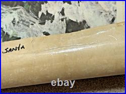 Vintage Santa Claus with animals Poster Store Display Door Hanger 71 1/2X35 5/8