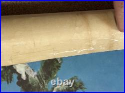 Vintage Santa Claus with animals Poster Store Display Door Hanger 71 1/2X35 5/8