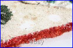 Vintage Santa Sleigh Flying Reindeer & Town Village Chalkware Store Display