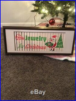 Vintage Scarce Christmas Jewelry Store Electric Motion Advertising Sign Gas Oil